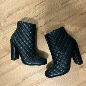 faux leather booties